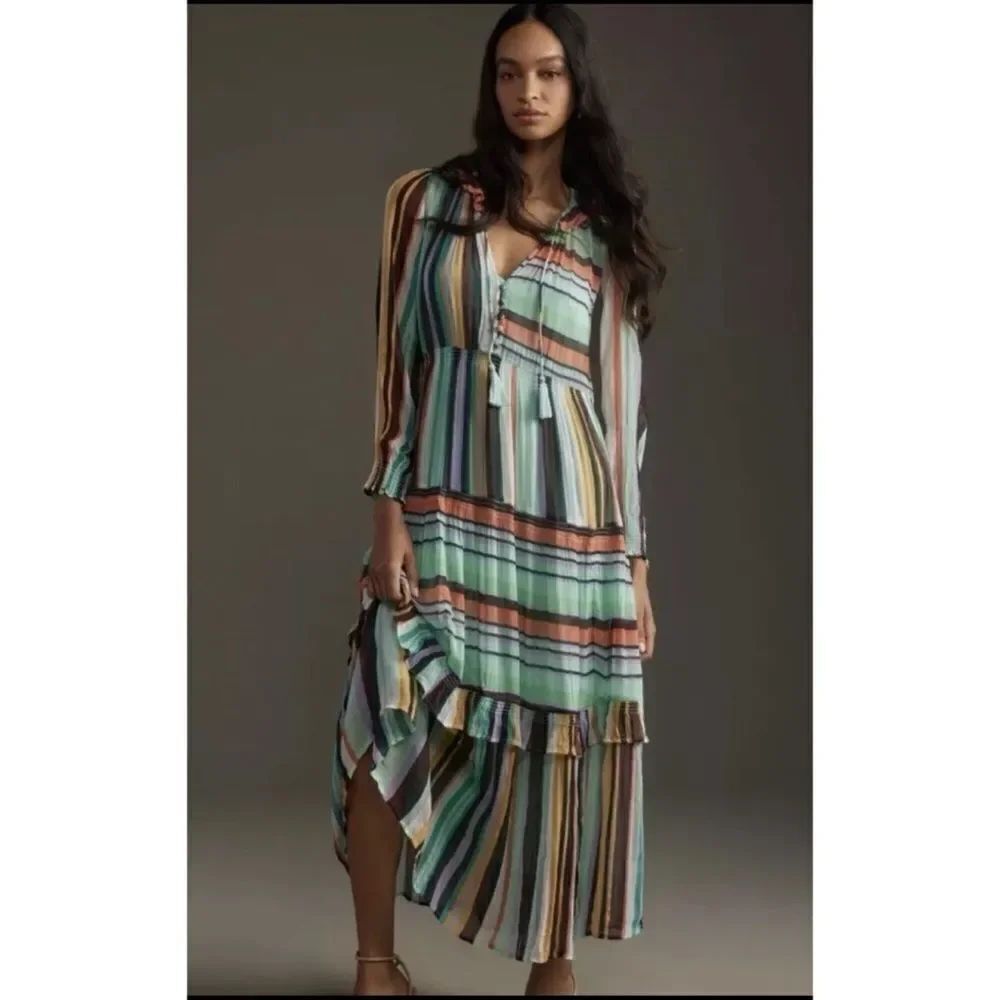 Anthropologie The Marais Printed Chiffon Maxi Dress Size S / NWT